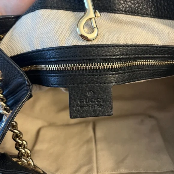 Gucci Black Leather Chain Shoulder Bag - Picture 5 of 8